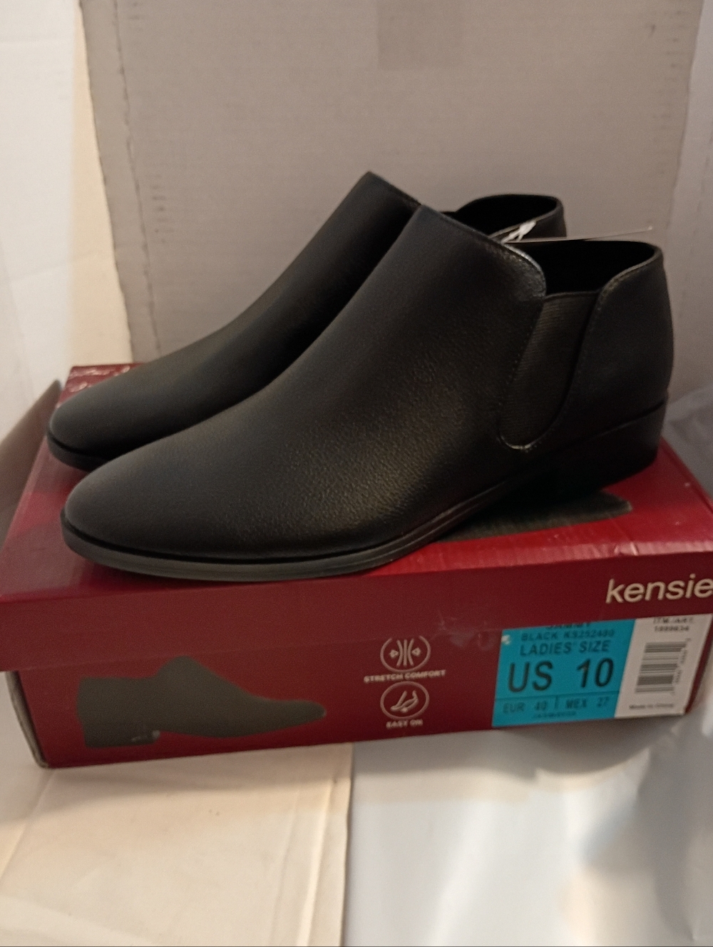 New! Kensie Sammy Bootie Women's Black  Side Zipper Comfort Boots Size 10